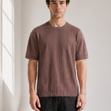 Slub Knit Tee - Brown - front view