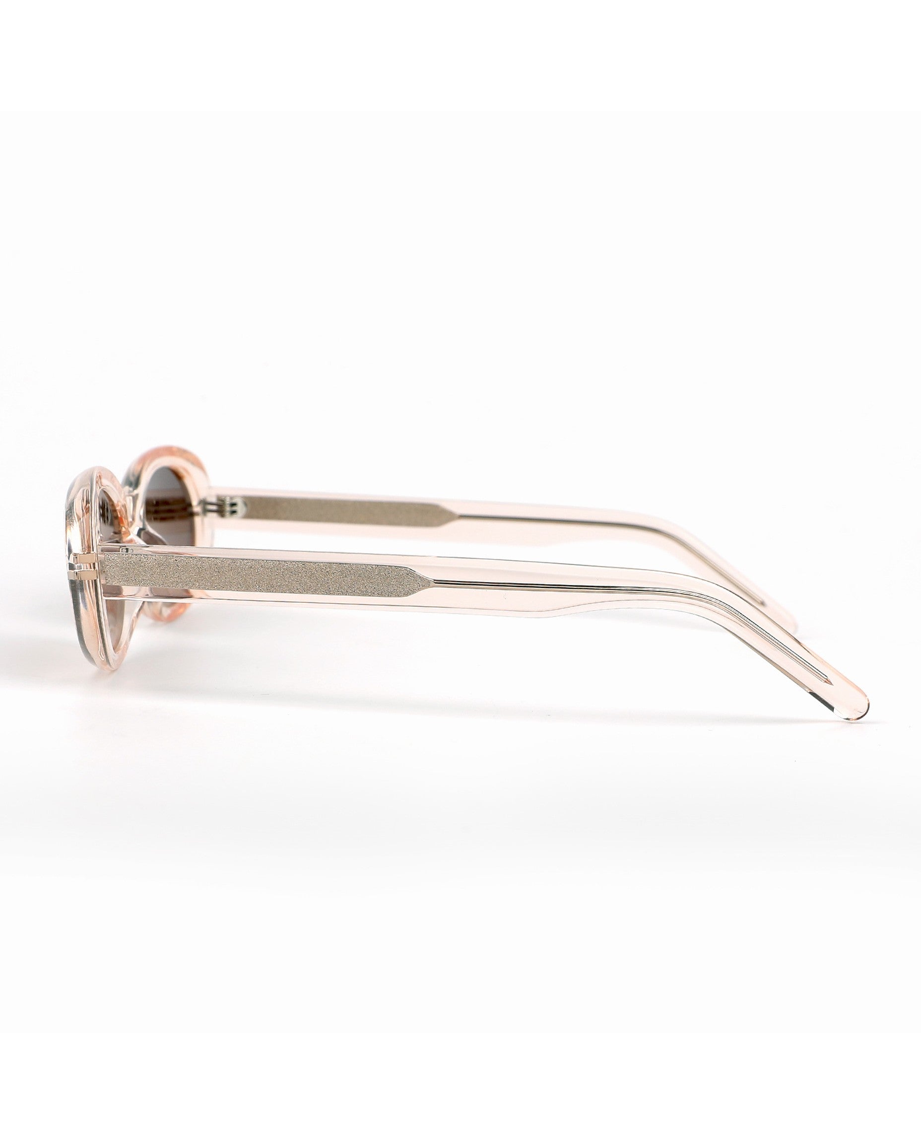 Lisbon Sunglasses - Transparent Pink Frame, Brown Lens