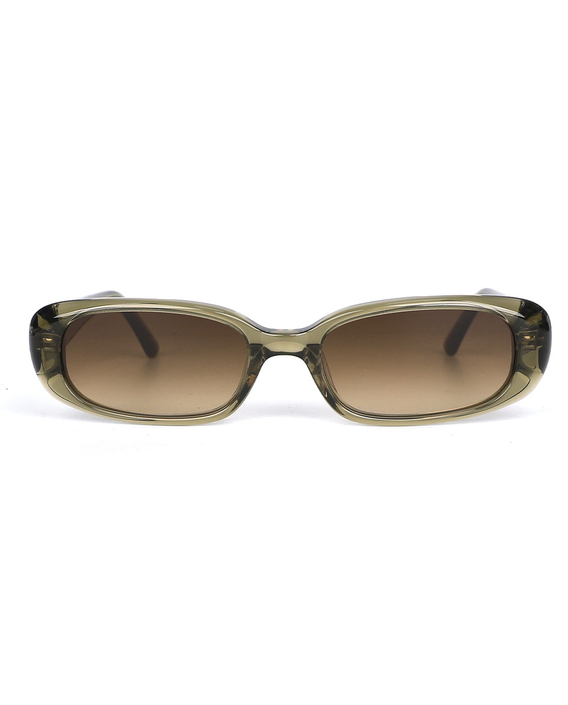 Malibu Sunglasses - Dark Green Frame, Brown Lens