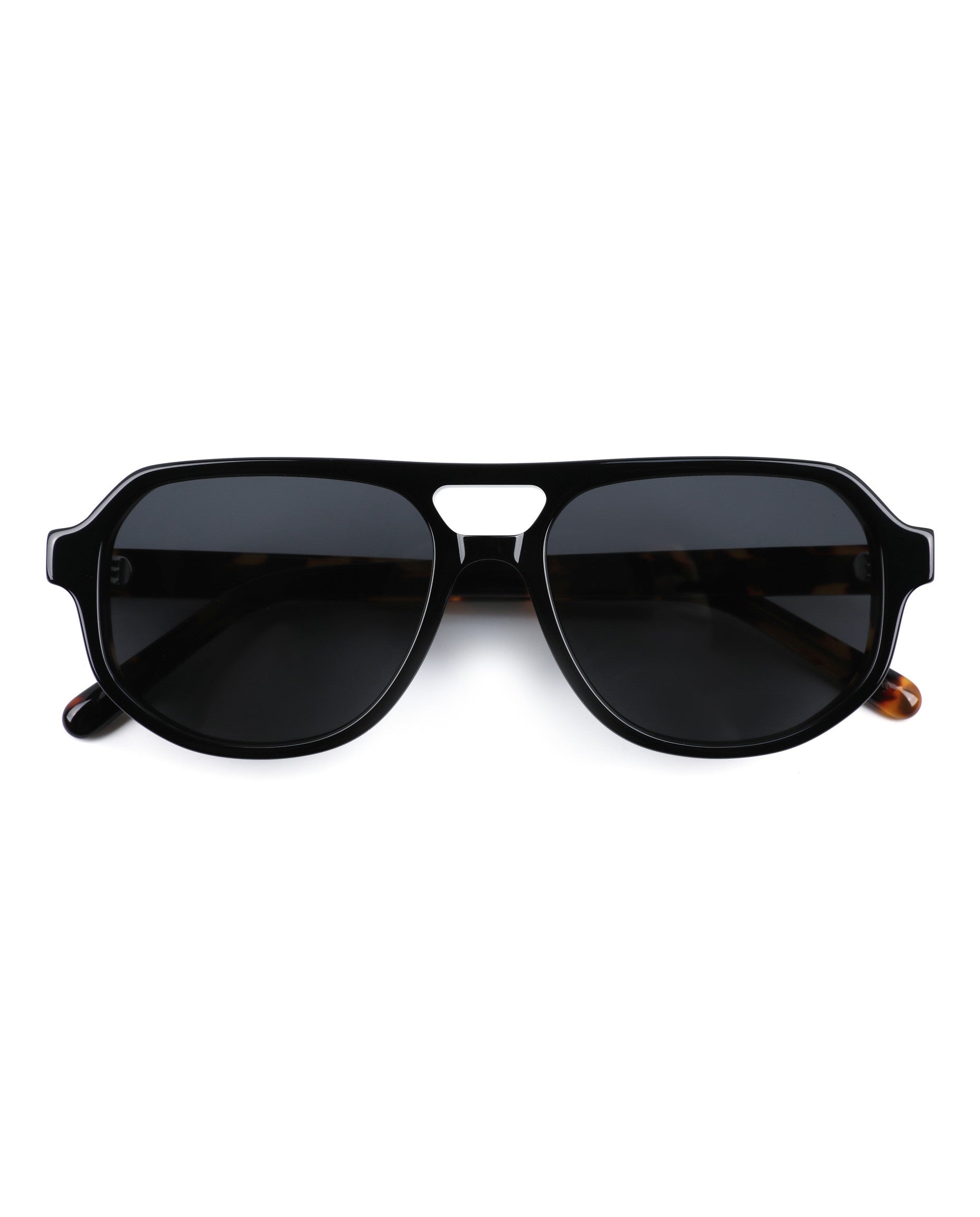 Hvar Sunglasses - Black With Tortoise Frame, Grey Lens