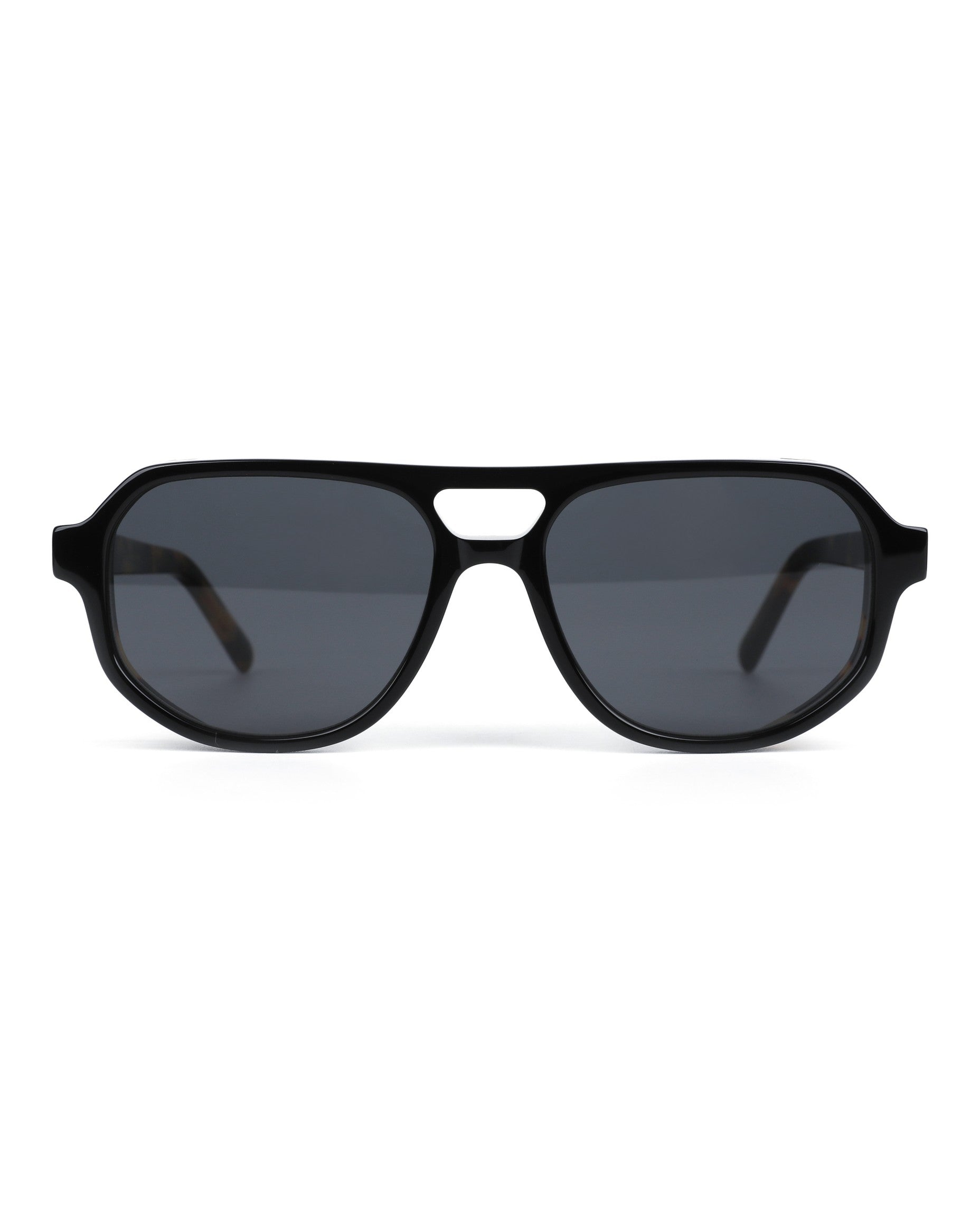 Hvar Sunglasses - Black With Tortoise Frame, Grey Lens
