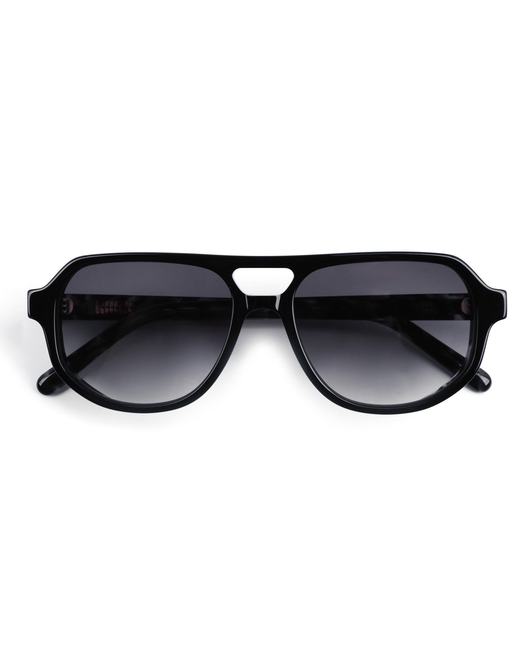 Hvar Sunglasses - Black With Cloudy Grey Tortoiseshell Frame, Gradient Grey Lens