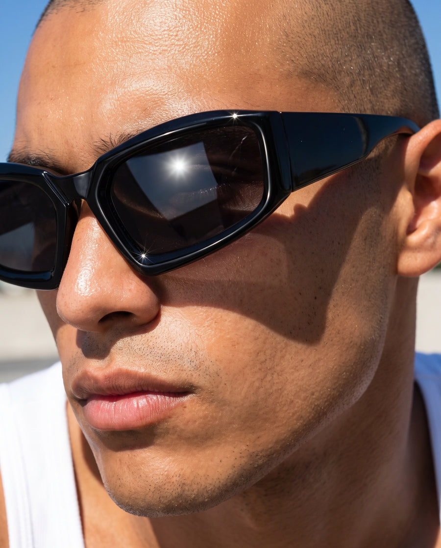Bali Sunglasses - Black Frame, Grey Lens