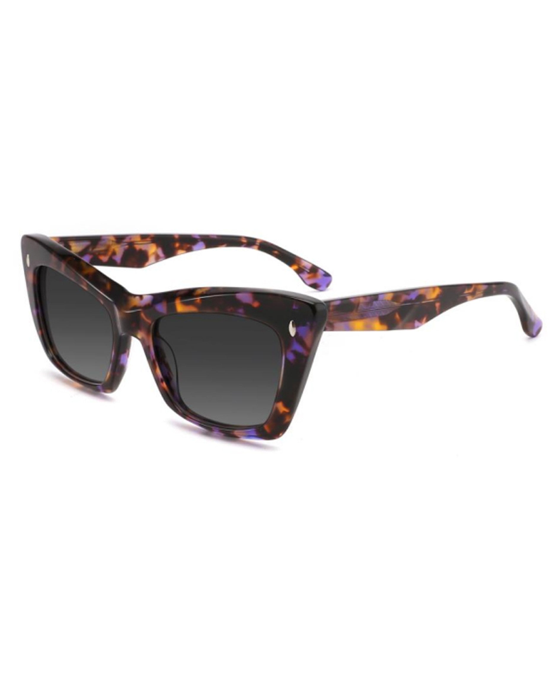 Lombok Sunglasses - Purple Tortoise Frame, Grey Lens