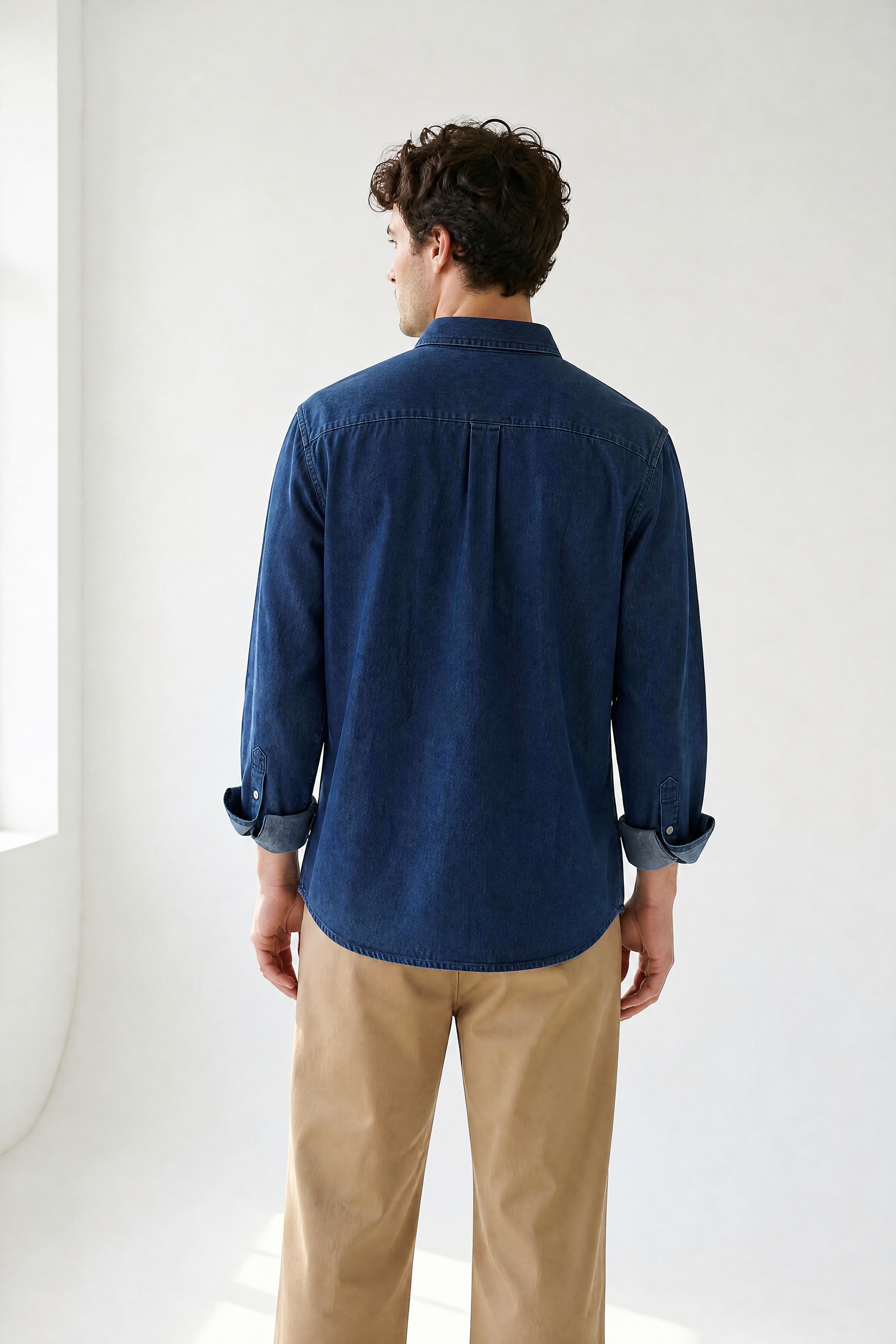 Denim Button-Up - Dark Indigo - back view