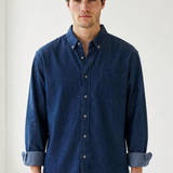 Denim Button-Up - Dark Indigo - front view