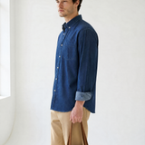 Denim Button-Up - Dark Indigo - right side view