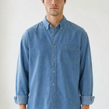 Denim Button-Up - Light Denim - front view