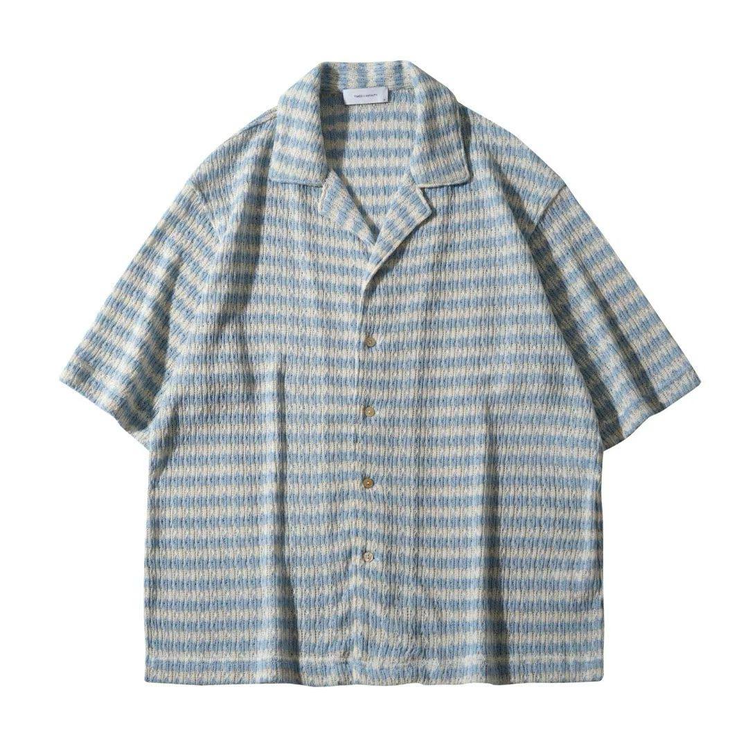 Textured Stripe Resort Shirt - Blue Stripe