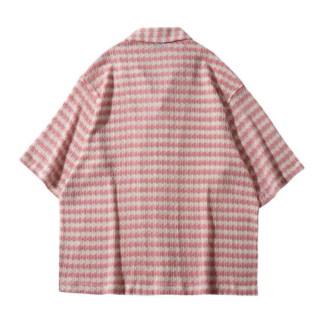 Textured Stripe Resort Shirt - Pink Stripe