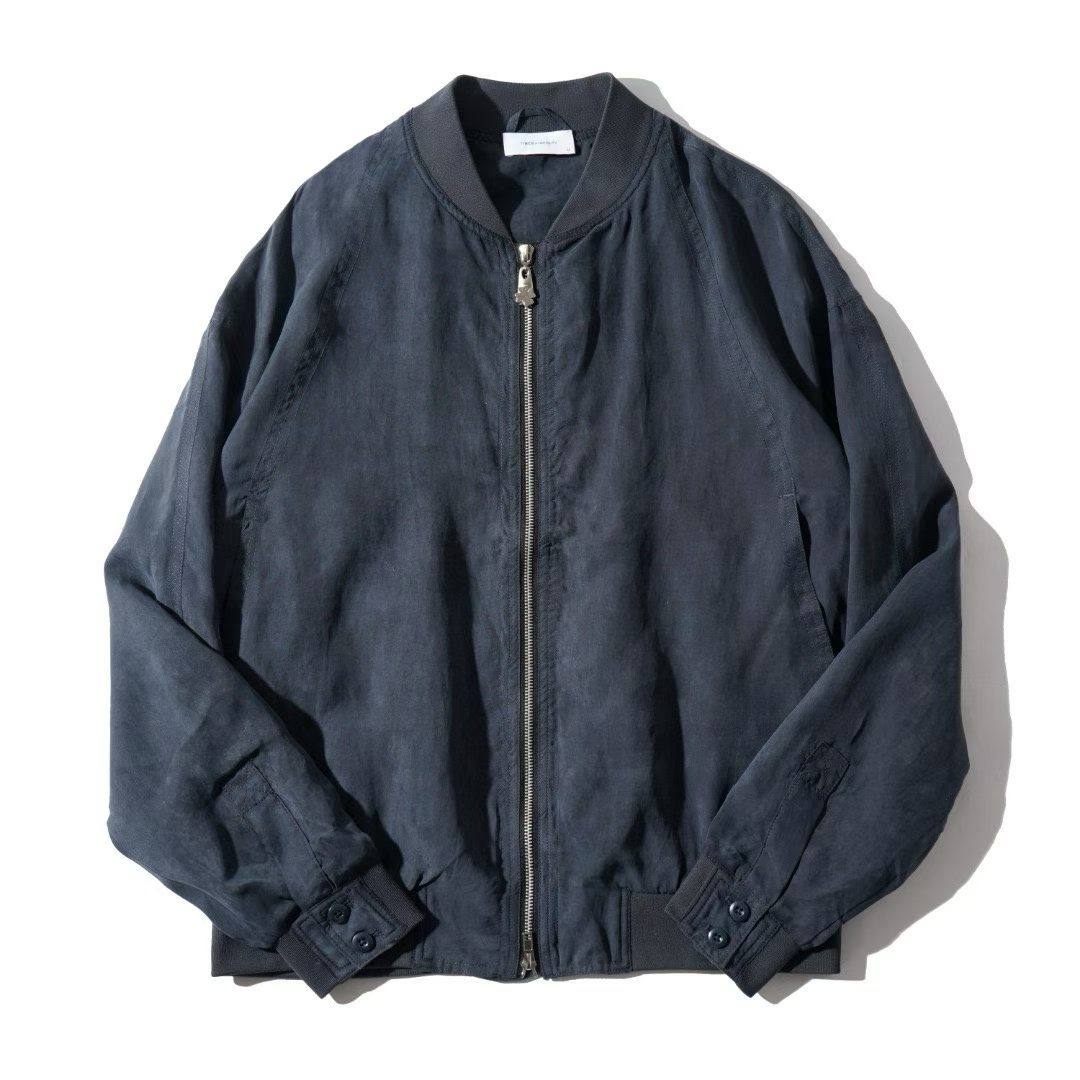 Textured Bomber Jacket - Blue