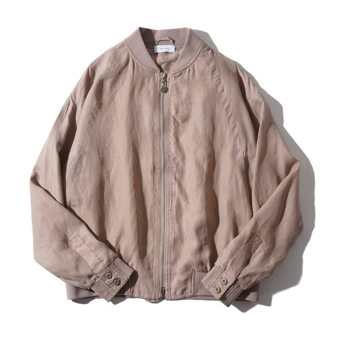 Textured Bomber Jacket - Dusty Pink