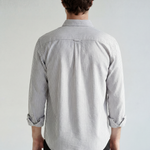 Striped Button-Down Shirt - Grey Stripe - back view
