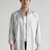 Striped Button-Down Shirt - Grey Stripe - detail view