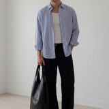 Striped Button-Down Shirt - Light Blue Stripe
