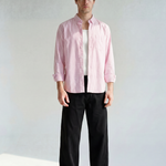 Striped Button-Down Shirt - Pink Stripe - front view