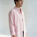 Striped Button-Down Shirt - Pink Stripe - left side view