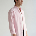 Striped Button-Down Shirt - Pink Stripe - left side view