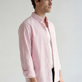 Striped Button-Down Shirt - Pink Stripe - left side view