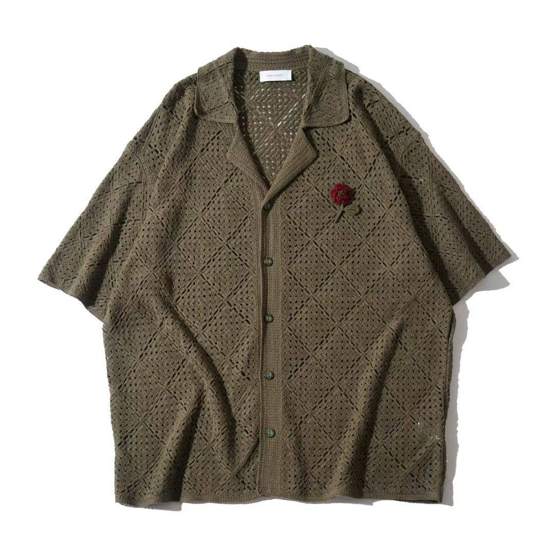 Knitted Rose Cardigan - Green