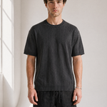 Slub Knit Tee - Charcoal - front view