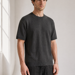 Slub Knit Tee - Charcoal - lifestyle angle