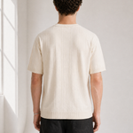 Slub Knit Tee - Cream - detail view