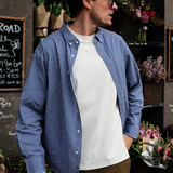 Check Button-Down - Blue