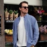 Check Button-Down - Blue