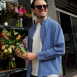 Check Button-Down - Blue