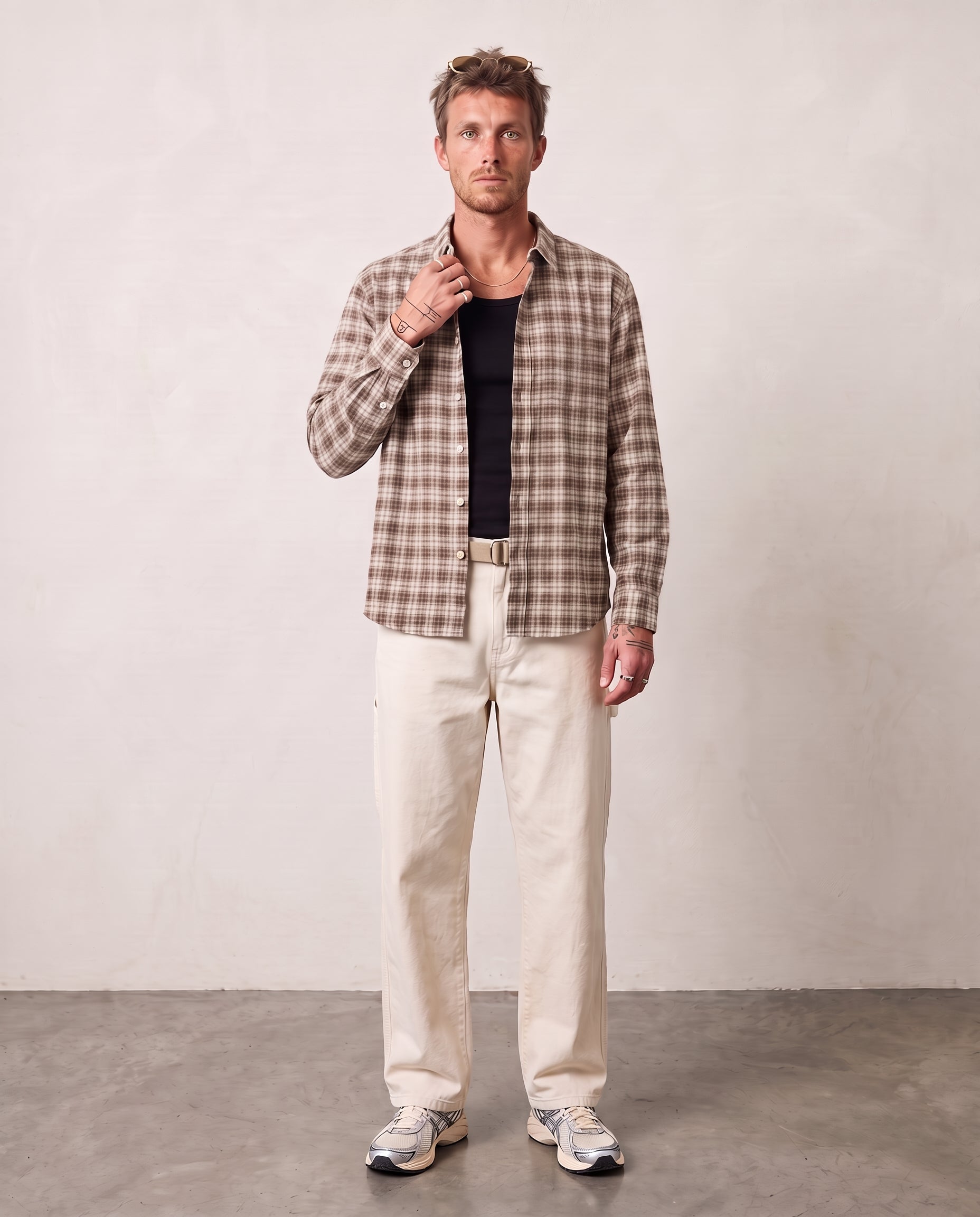 Yarn-Dyed Plaid Shirt - Coffee