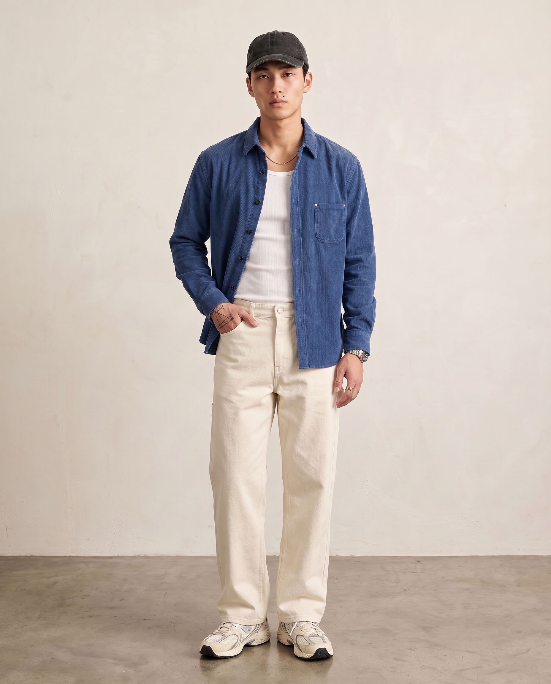 Washed Corduroy Overshirt - Blue