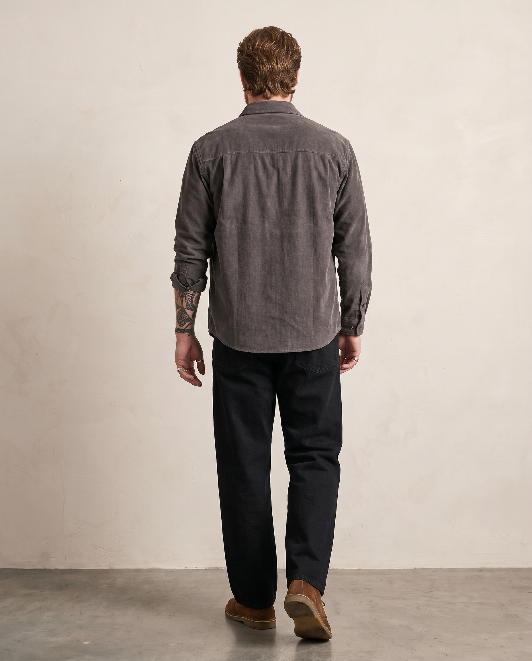 Washed Corduroy Overshirt - Deep Grey