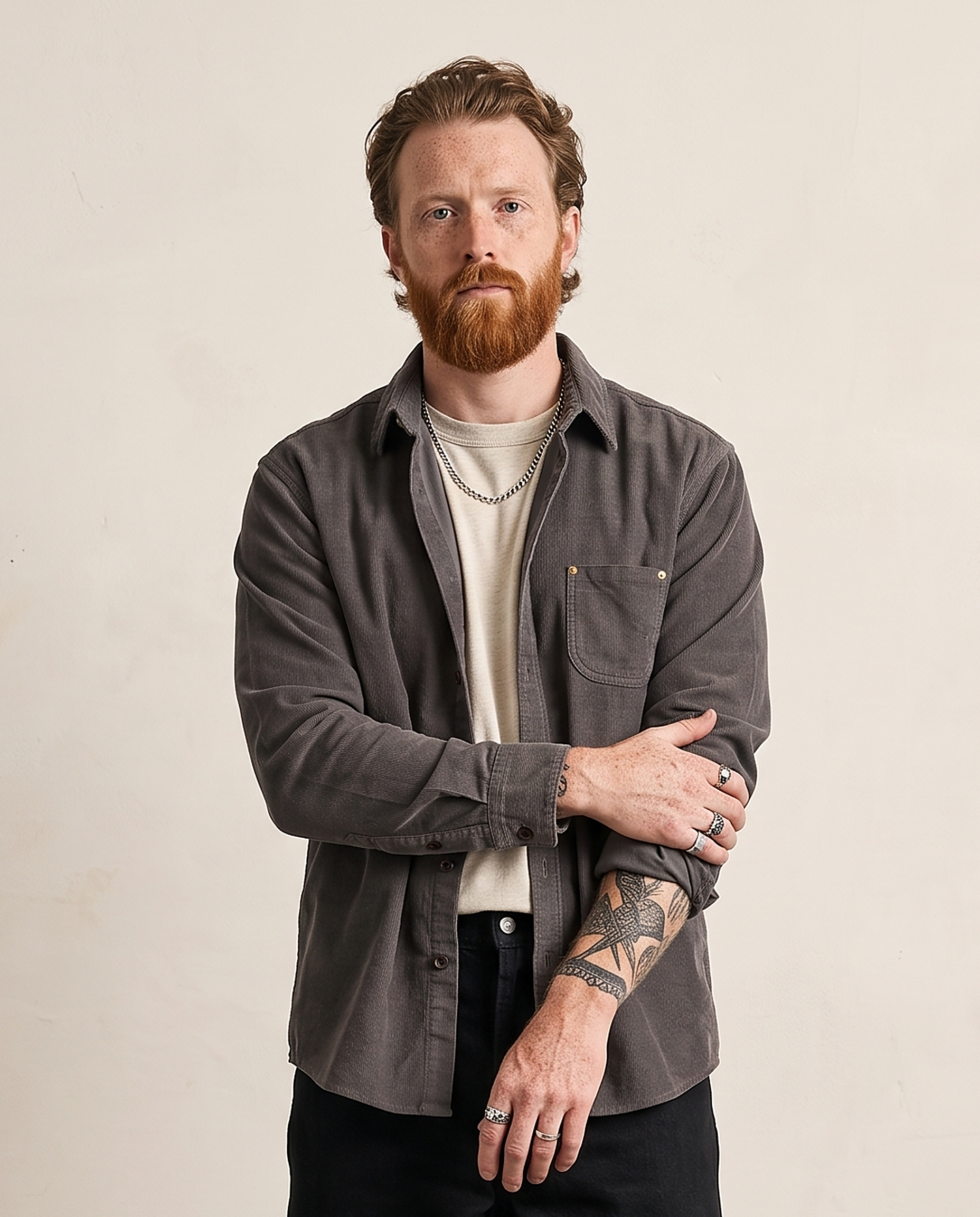 Washed Corduroy Overshirt - Deep Grey