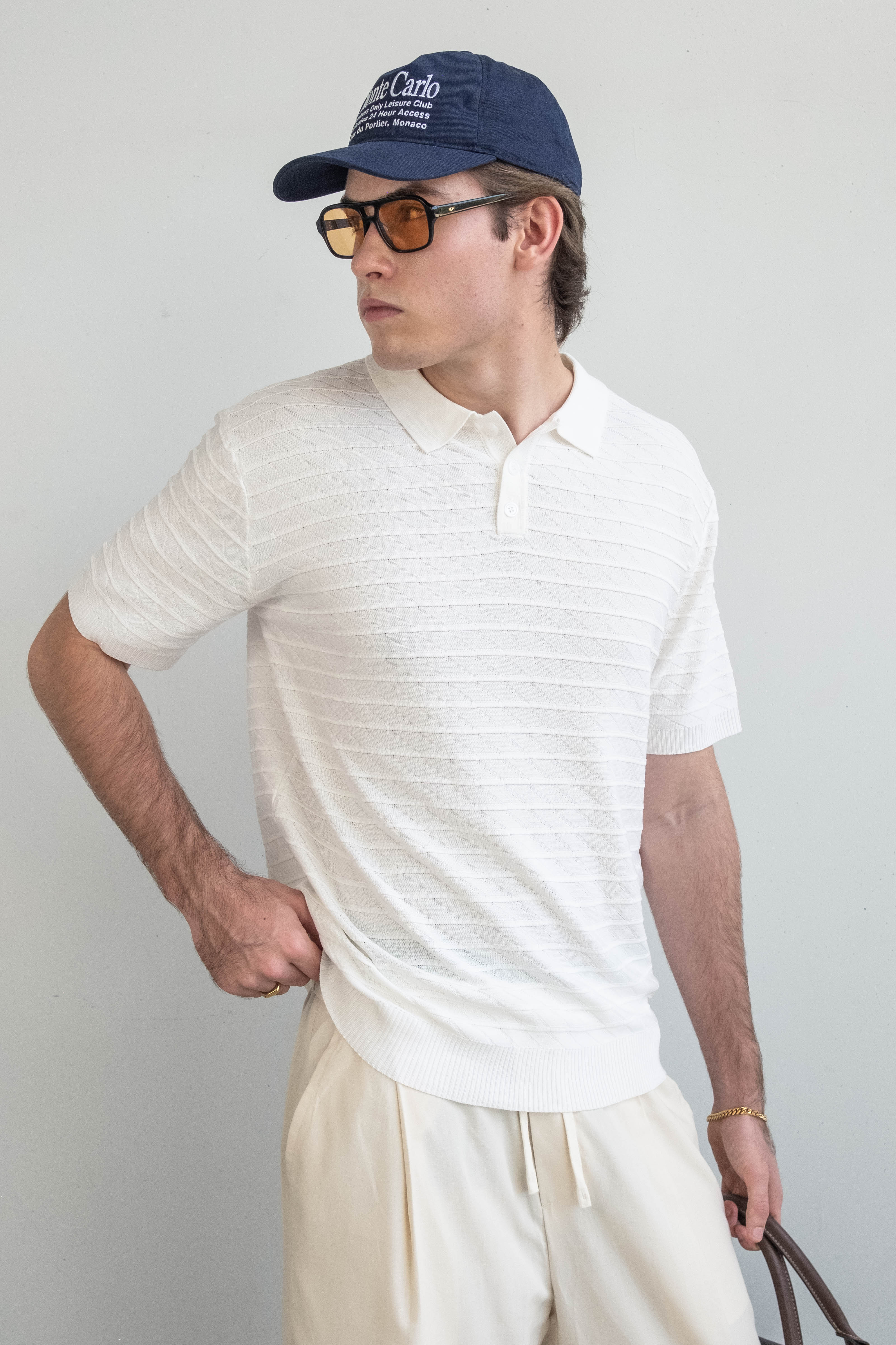 Knit Polo Shirt - White