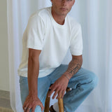 Rib Knit Tee - White