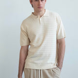 Knit Polo Shirt - Beige