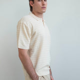 Knit Polo Shirt - Beige