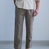Studio Pleat Trousers - Taupe