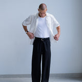 Pleated Kyoto Trousers - Black