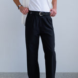 Pleated Kyoto Trousers - Black