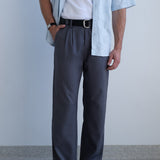 Studio Pleat Trousers - Slate Grey