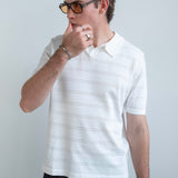 Textured Knit Polo - White