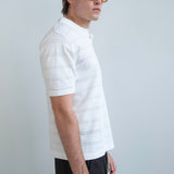 Open-Stitch Knit Polo - White