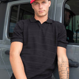 Textured Knit Polo - Black