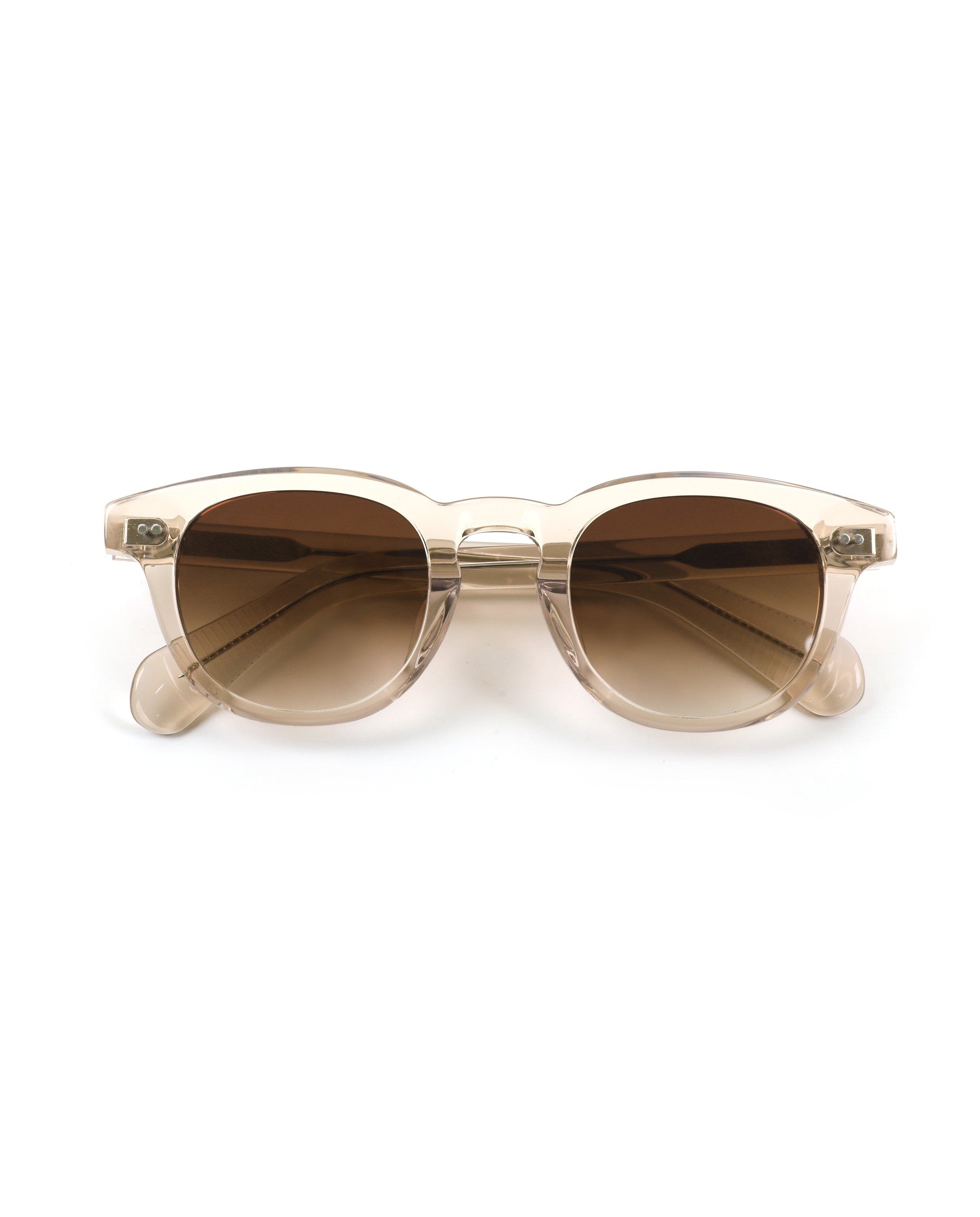 Cannes Sunglasses - Clear Frame, Grey Lens