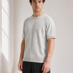 Slub Knit Tee - Grey - front view