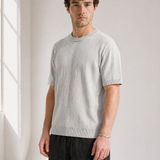Slub Knit Tee - Grey - front view