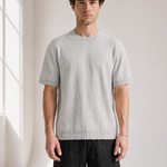 Slub Knit Tee - Grey - back view