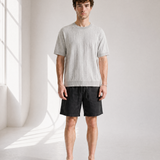 Slub Knit Tee - Grey - side view
